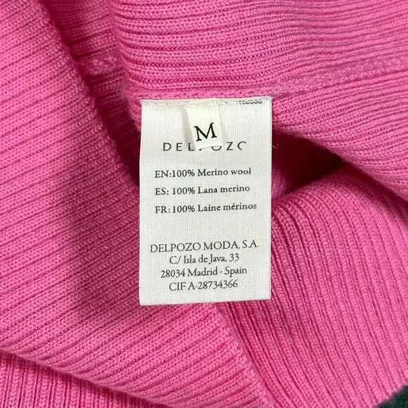 Delpozo Pink Merino Wool Sequin Sweater Size M NWT
